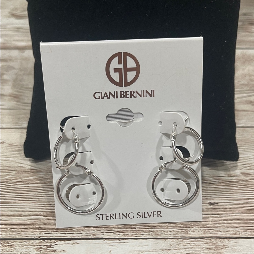 Giani Bernini Sterling Silver Duo Hoop Earrings‎